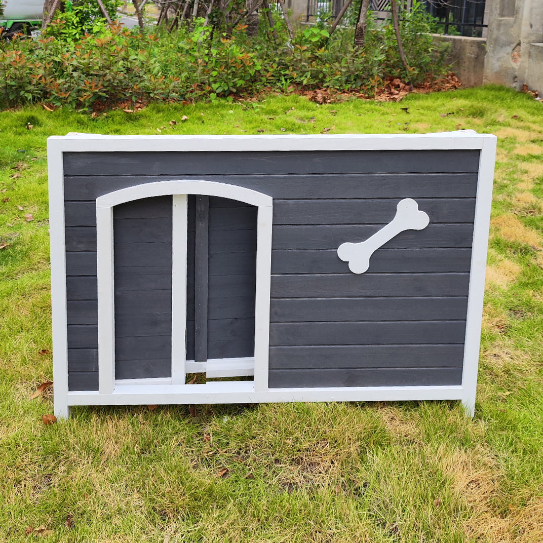 Outdoor Dog House, Large Wooden Waterproof Dog Cage, Windproof Warm Dog Kennel Easy to Assemble - UZIS Sports