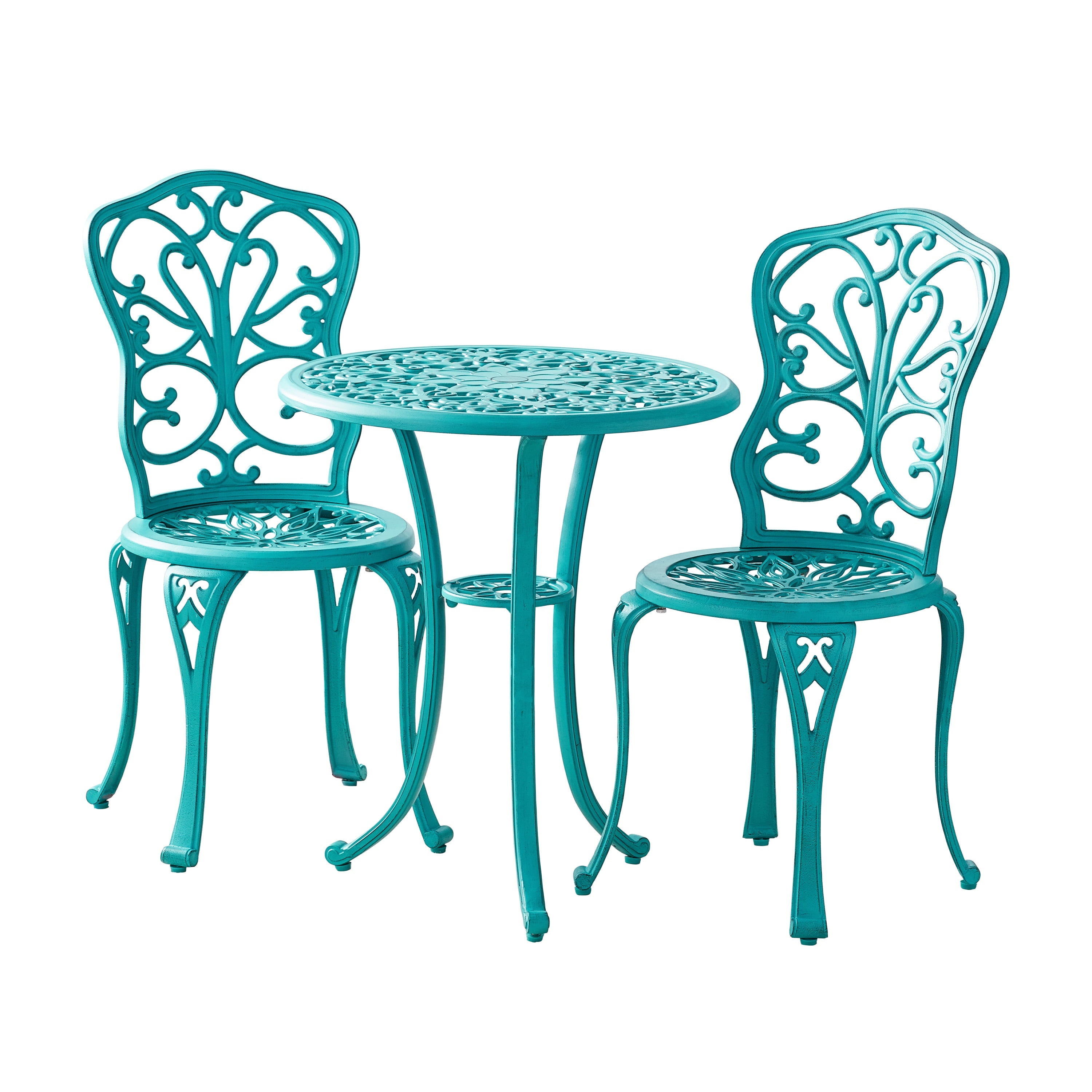 The Pioneer Woman Goldie 3-Piece Cast Aluminum Garden Bistro Set, Teal - UZIS Sports