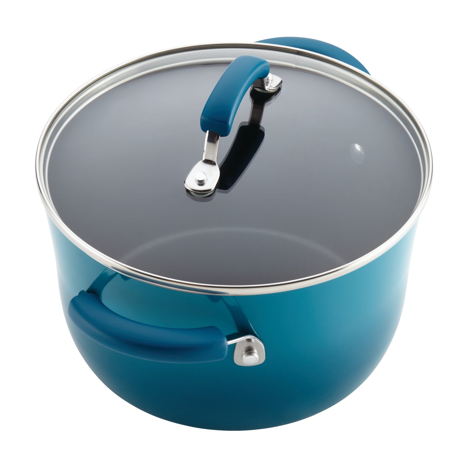Rachael Ray 15-Piece Nonstick Pots and Pans Set/Cookware Set, Marine Blue - UZIS Sports