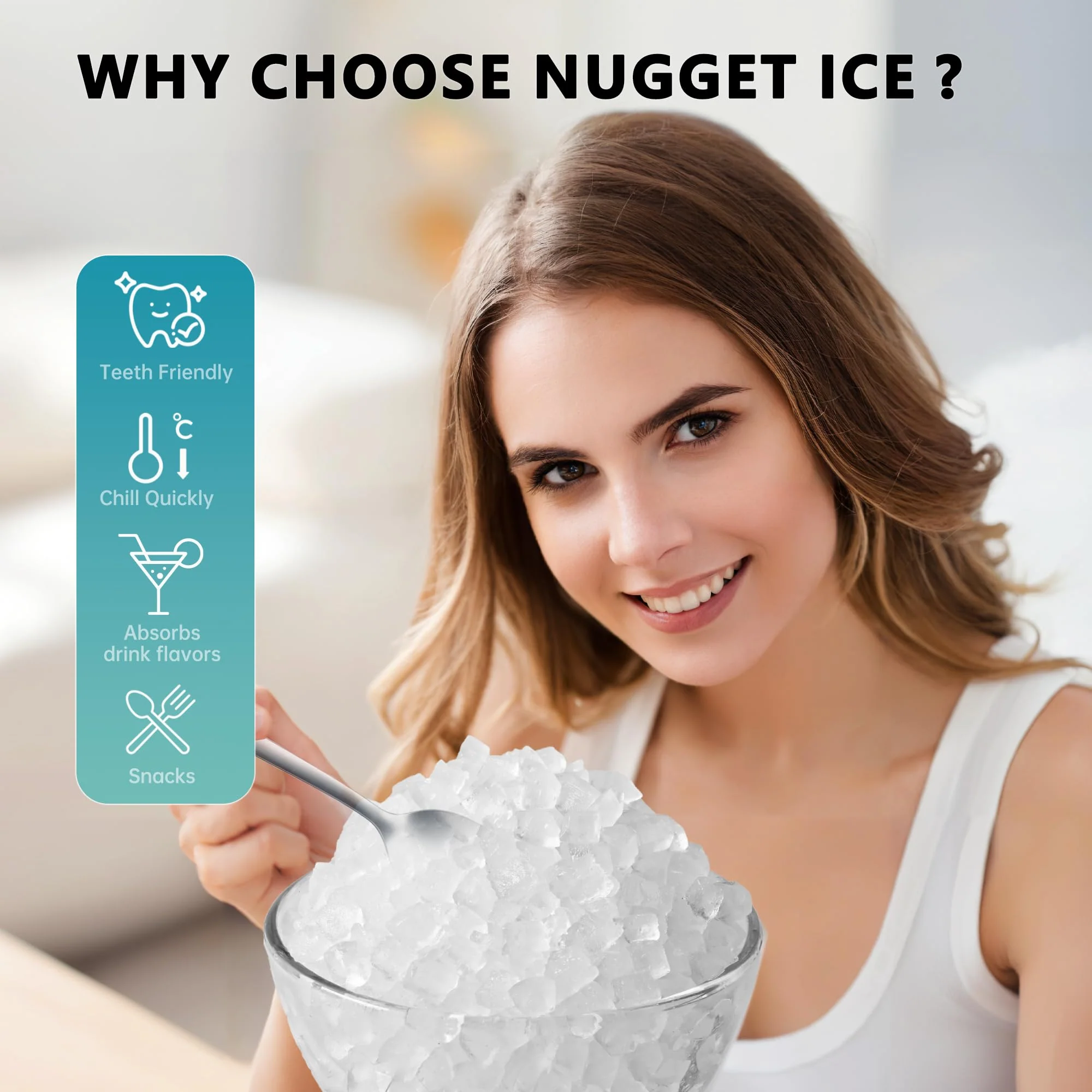 EUHOMY Nugget Ice Maker Countertop with Handle - UZIS Sports