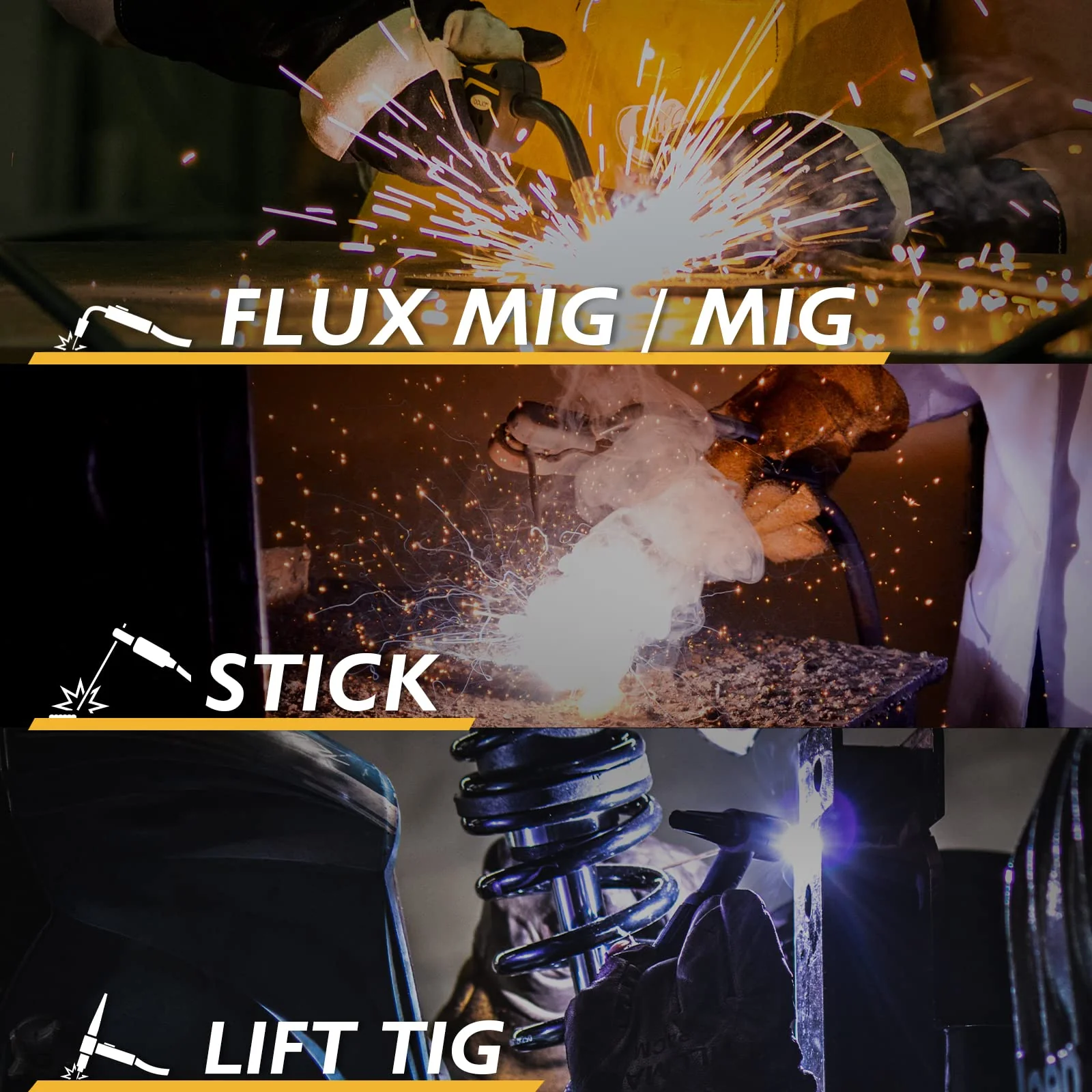 TOOLIOM 200M 3 in 1 Flux MIG Welder 110 / 220V Dual Voltage - UZIS Sports