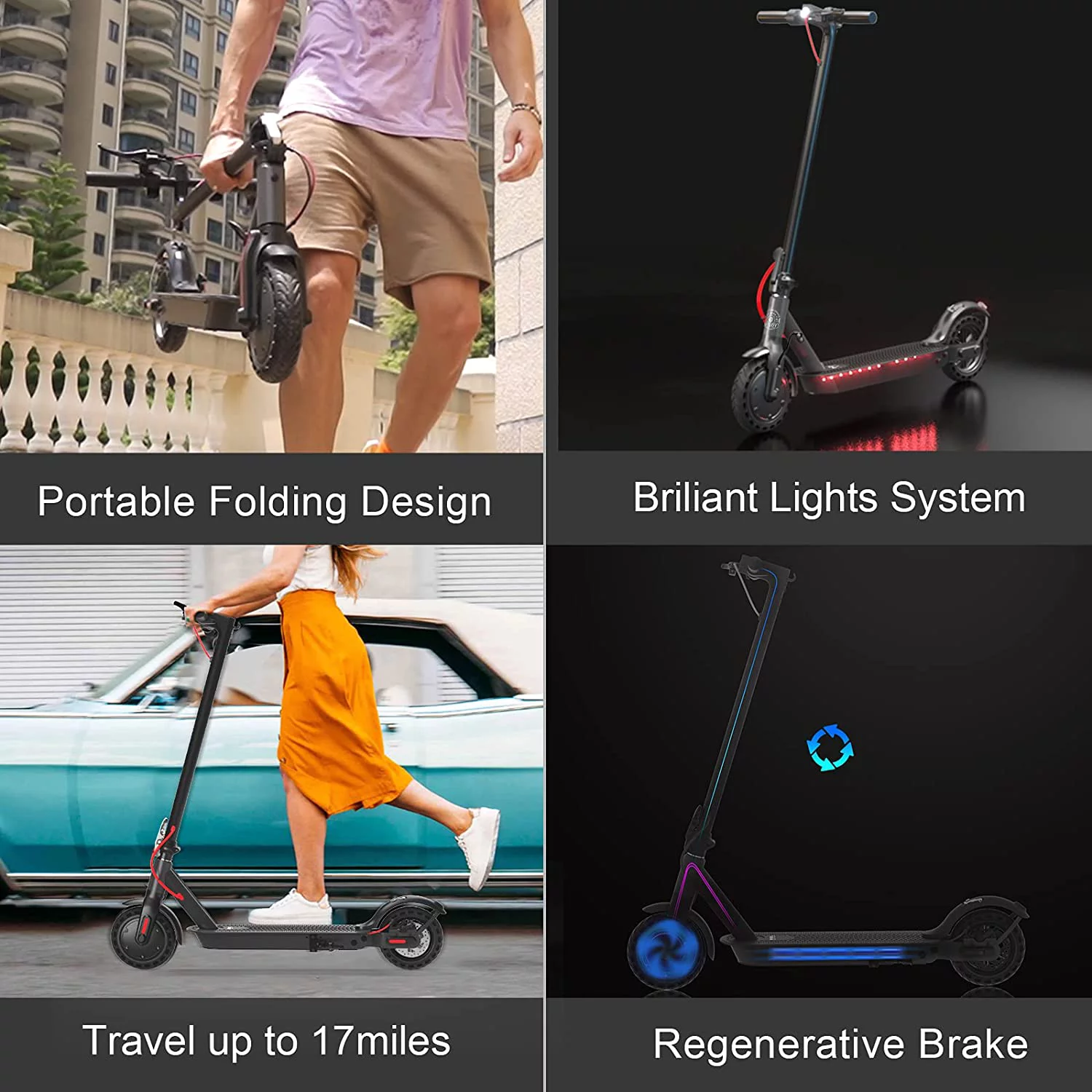 Hiboy S2 Electric Scooter for Adults - 19 MPH Max Speed, 17 Miles Range, 8.5