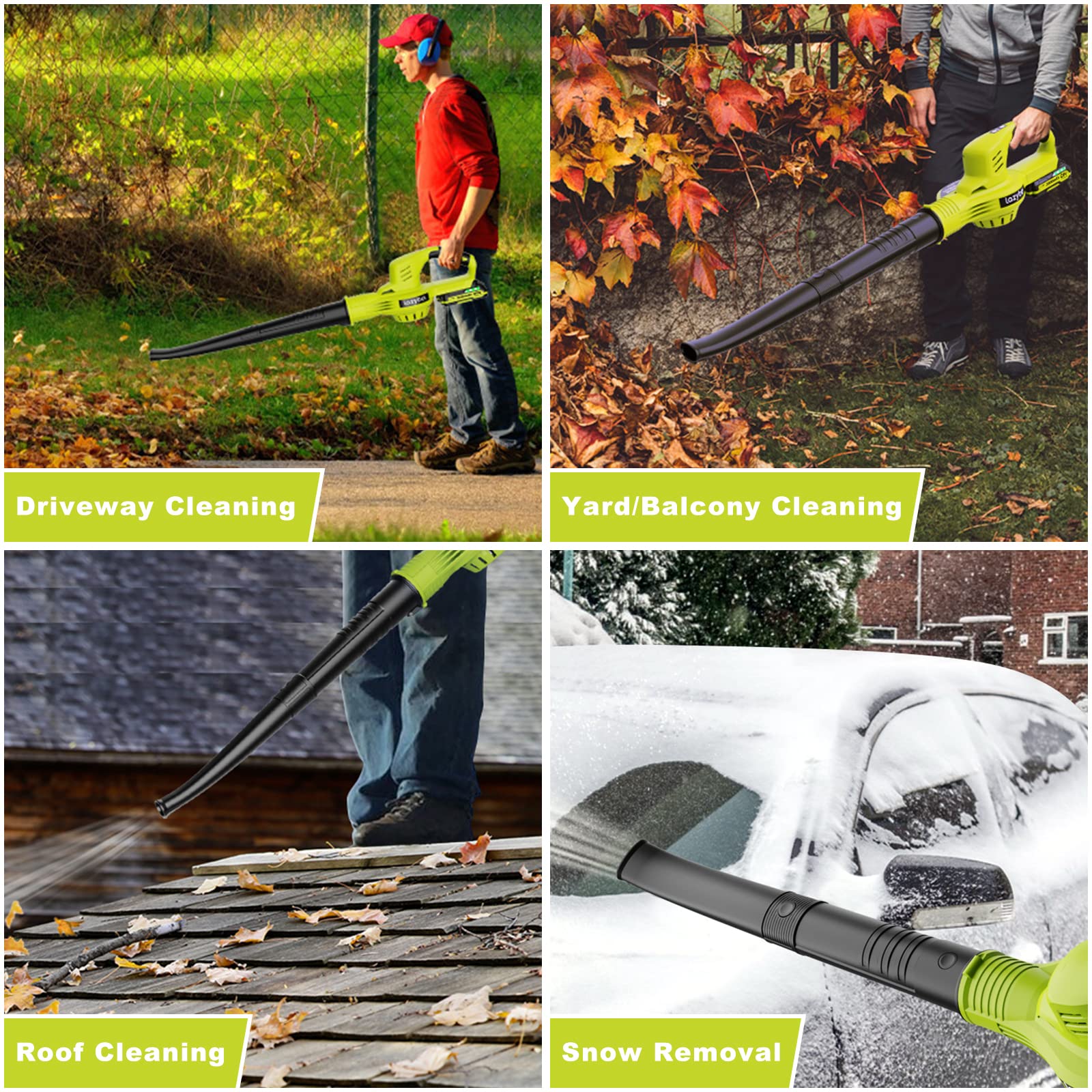 LAZYBOI Electric Leaf Blower Cordless with 2 Batteries and Charger - UZIS Sports