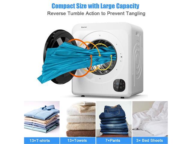 Costway 1700W Portable Clothes Dryer Electric Tumble Laundry Dryer Stainless Steel Tub 13.2 lbs /3.22 Cu.Ft - UZIS Sports