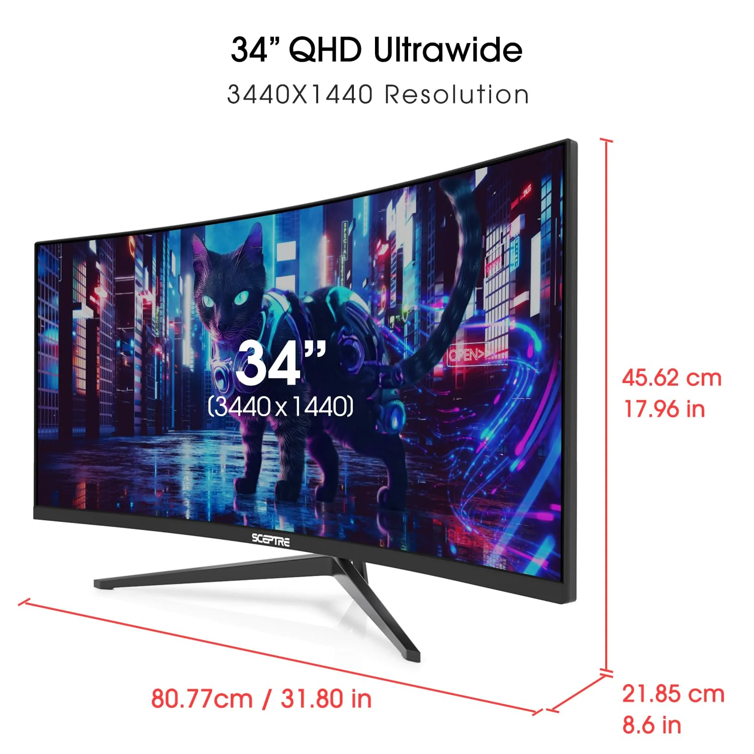 Sceptre 34 Inch 165Hz Curved Ultrawide WQHD Monitor - UZIS Sports
