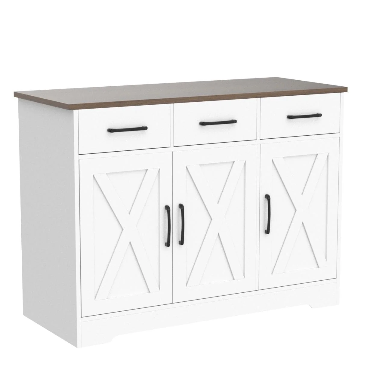 HOSTACK Modern Farmhouse Sideboard Buffet Cabinet - UZIS Sports