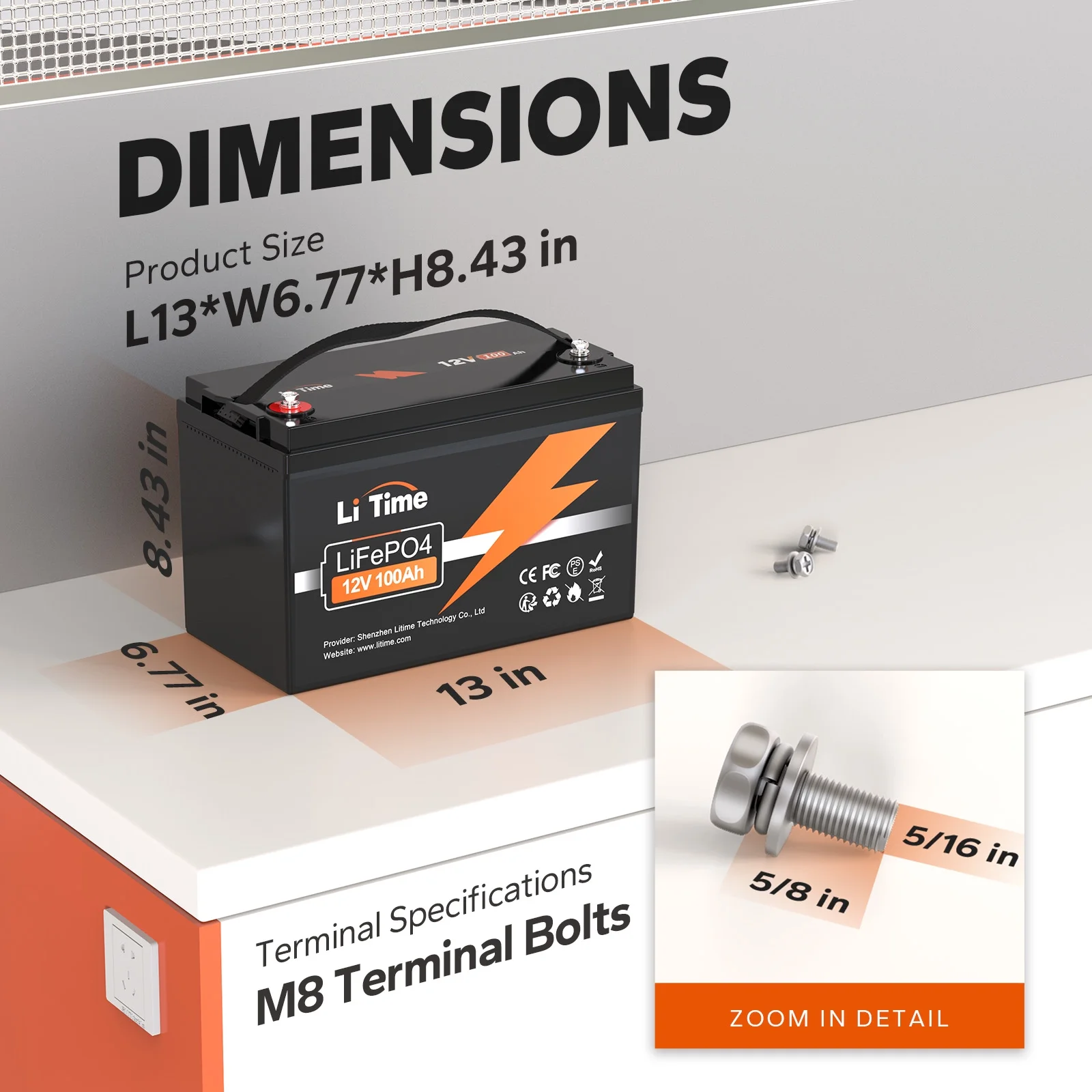 LiTime 2 Pack 12V 100Ah LiFePO4 Lithium Battery Group 31 Lithium Iron Battery for RV Camping Solar - UZIS Sports