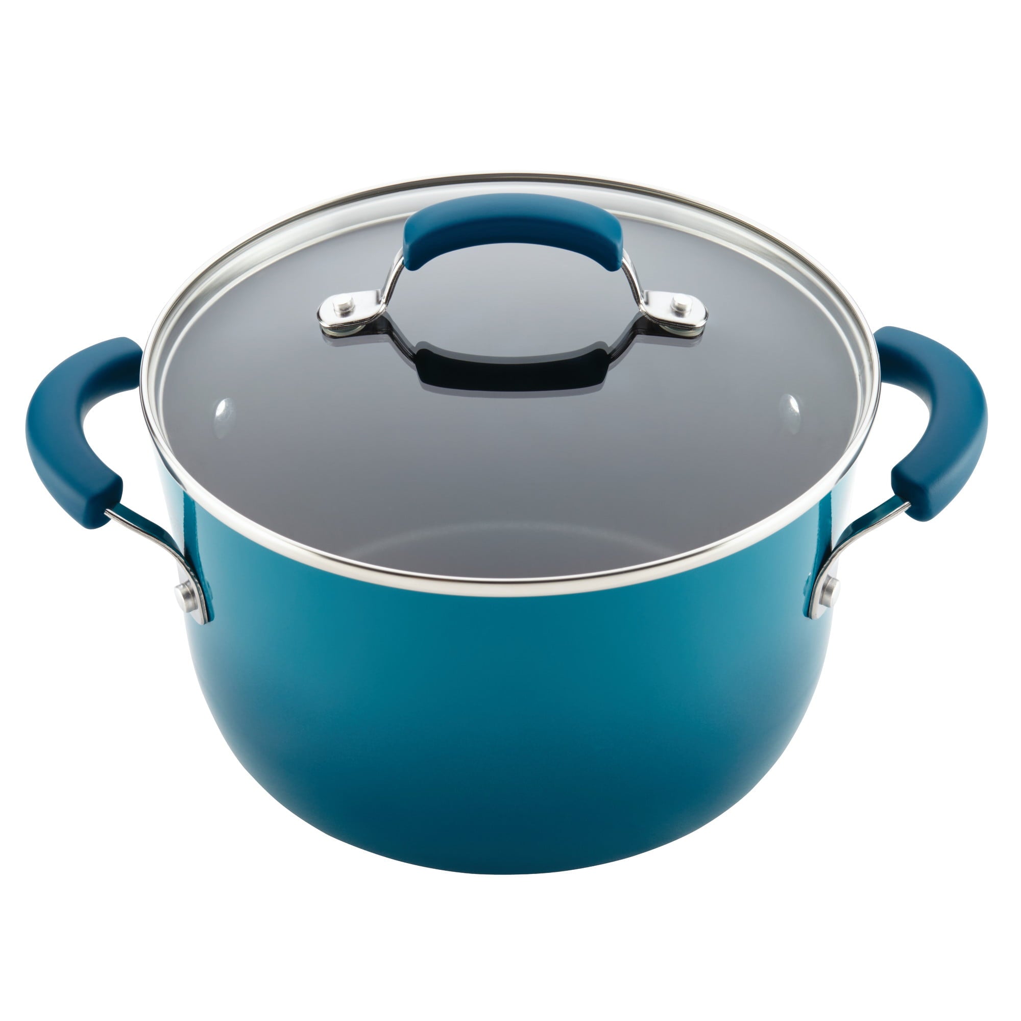 Rachael Ray 15-Piece Nonstick Pots and Pans Set/Cookware Set, Marine Blue - UZIS Sports
