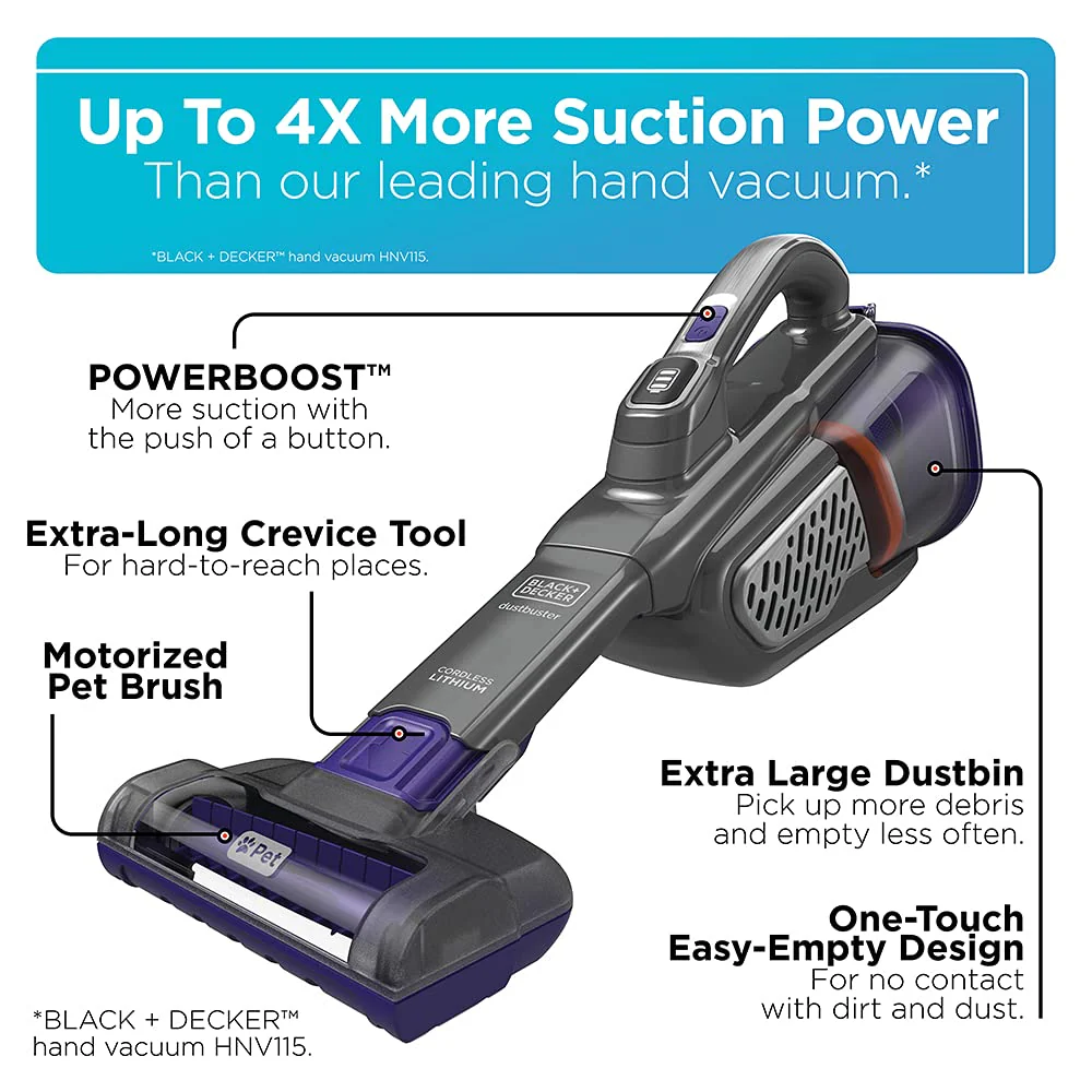 BLACK+DECKER dustbuster, Cordless Pet Handheld Vacuum - UZIS Sports
